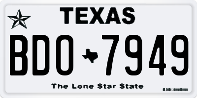 TX license plate BDO7949