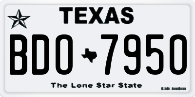TX license plate BDO7950