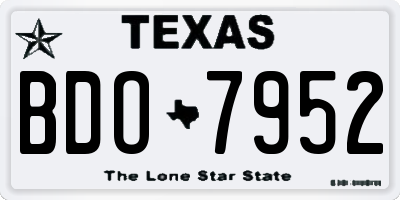 TX license plate BDO7952