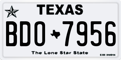 TX license plate BDO7956