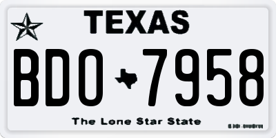 TX license plate BDO7958