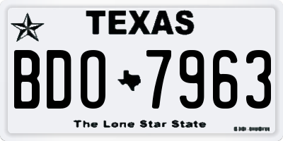 TX license plate BDO7963