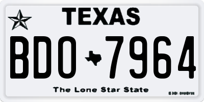 TX license plate BDO7964