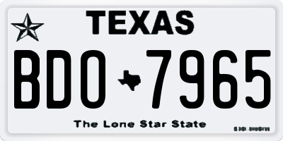 TX license plate BDO7965