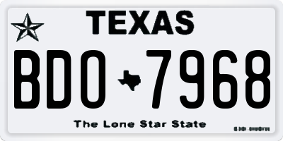 TX license plate BDO7968