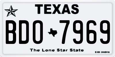 TX license plate BDO7969