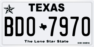 TX license plate BDO7970