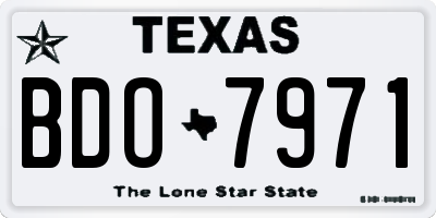 TX license plate BDO7971