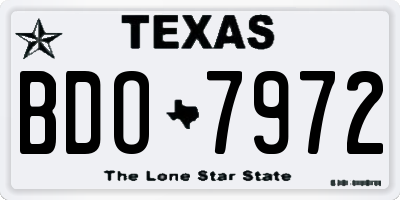 TX license plate BDO7972