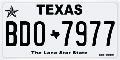 TX license plate BDO7977