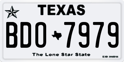 TX license plate BDO7979