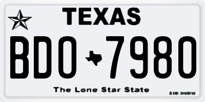 TX license plate BDO7980