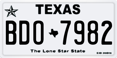 TX license plate BDO7982