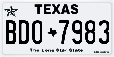 TX license plate BDO7983