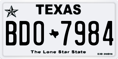 TX license plate BDO7984