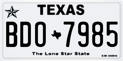 TX license plate BDO7985