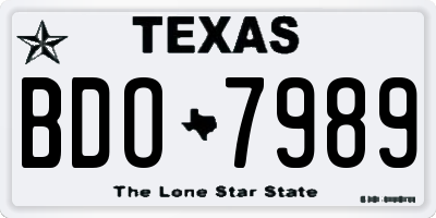 TX license plate BDO7989