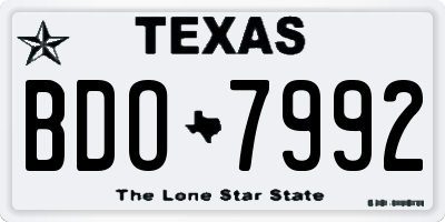 TX license plate BDO7992