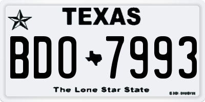 TX license plate BDO7993