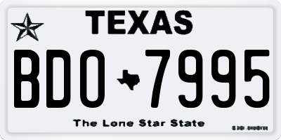 TX license plate BDO7995