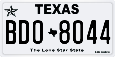 TX license plate BDO8044