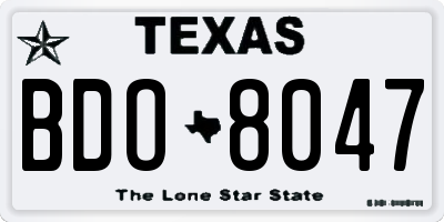 TX license plate BDO8047