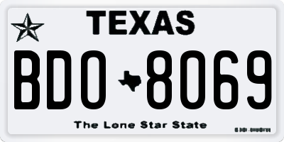 TX license plate BDO8069