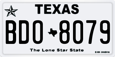 TX license plate BDO8079