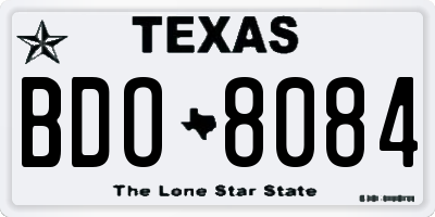 TX license plate BDO8084