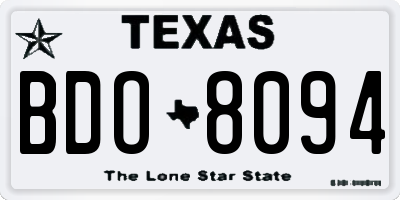 TX license plate BDO8094