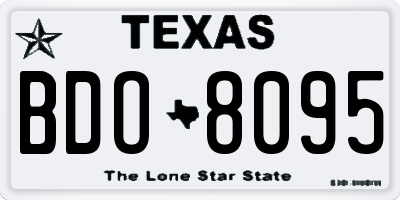 TX license plate BDO8095