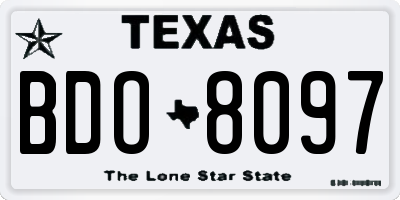 TX license plate BDO8097