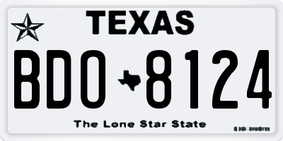 TX license plate BDO8124