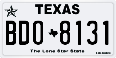 TX license plate BDO8131