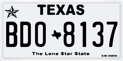 TX license plate BDO8137