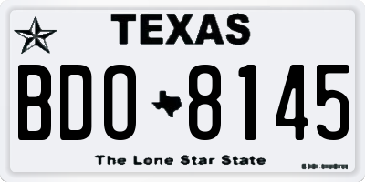TX license plate BDO8145