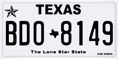 TX license plate BDO8149