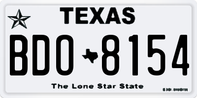 TX license plate BDO8154