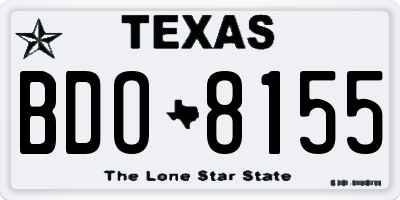 TX license plate BDO8155
