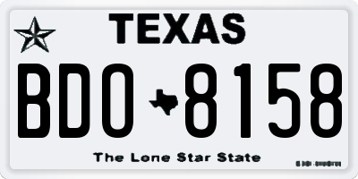TX license plate BDO8158