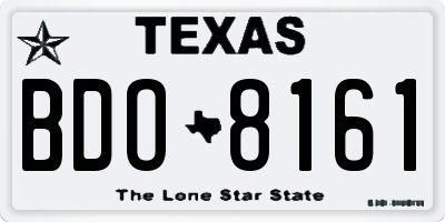 TX license plate BDO8161
