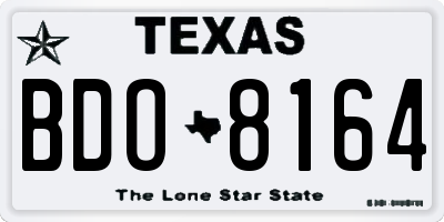 TX license plate BDO8164