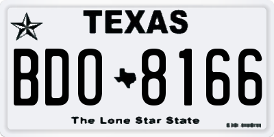 TX license plate BDO8166