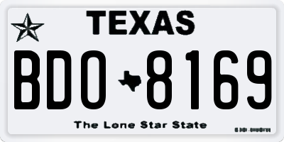 TX license plate BDO8169