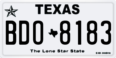 TX license plate BDO8183