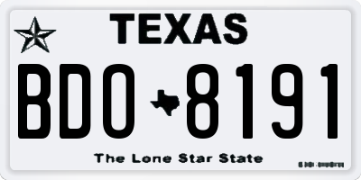 TX license plate BDO8191