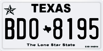 TX license plate BDO8195