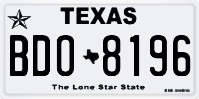 TX license plate BDO8196