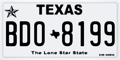 TX license plate BDO8199