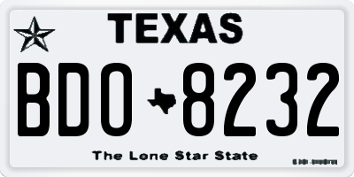 TX license plate BDO8232
